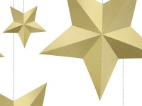 6 golden DIY hanging decoration stars