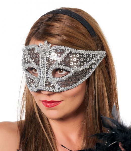 Silberne Pailletten Augenmaske Für Damen
