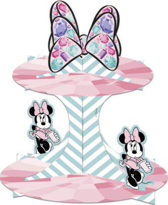 Soporte para cupcakes de Minnie Mouse con joyas