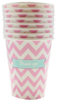 Preview: 8 Pink Drink up paper cups 250ml