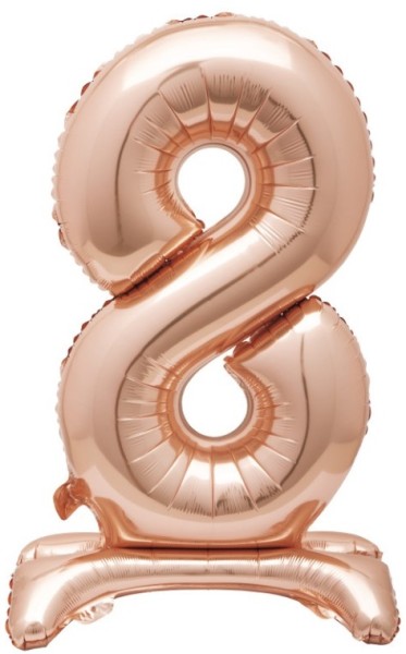Ballon debout numéro 8 or rose 76cm
