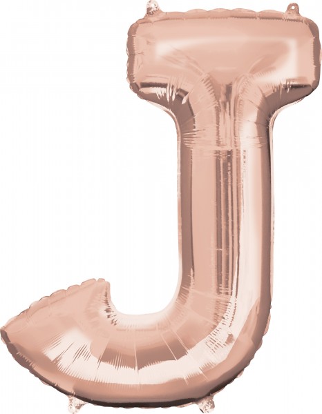 Lettre ballon aluminium J or rose 83cm
