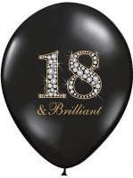 6 balloons Eighteen & brilliant 30cm