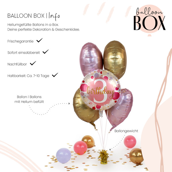 Heliumballon in der Box Sweet Birthday 3. 3