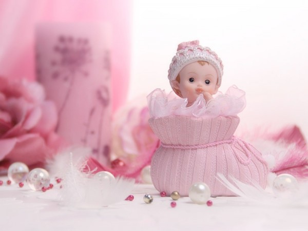 Bébé fille dans la figurine de décoration gâteau chaussure 10,5 cm 2