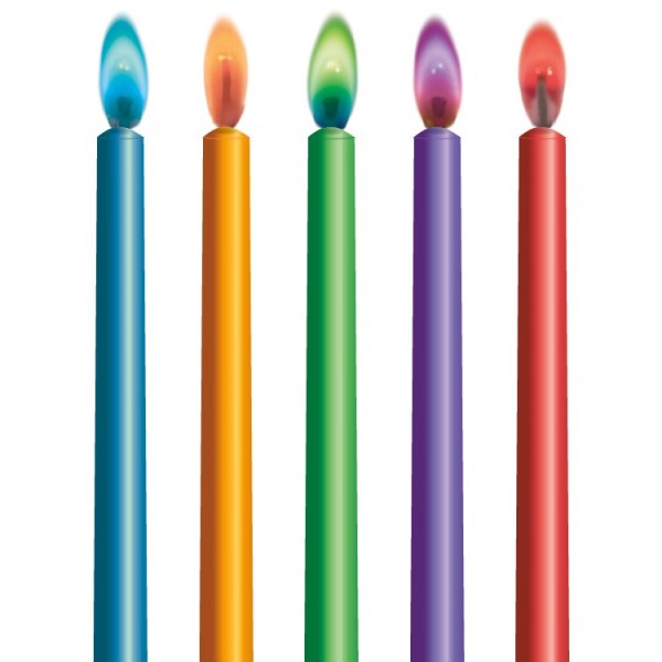Rainbow cake candles with color comb 10 pieces