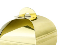 Anteprima: 10 scatolette regalo oro metallizzato 6 x 6 x 5,5 cm
