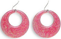 Disco Fever Glitter oorbellen roze
