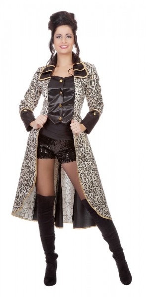Abrigo de leopardo elegante para mujer