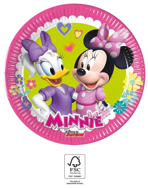 8 platos de papel Minnie & Daisy 20cm