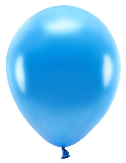 10 ballons Eco métalliques bleu 26cm