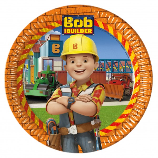 8 Bob & his team round paper plates 23cm