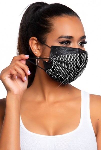 Mouth and nose mask glamor coating black