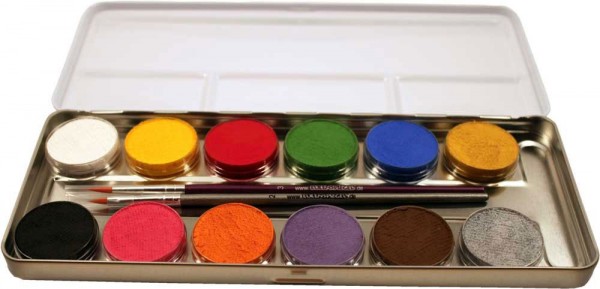 Set di trucco con pennello 12 colori in tavolozza