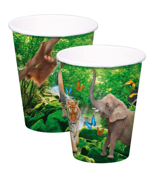 8 gobelets Safari & Jungle 3D
