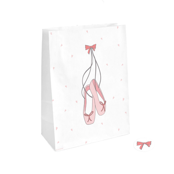 4 small ballerina gift bags with stickers