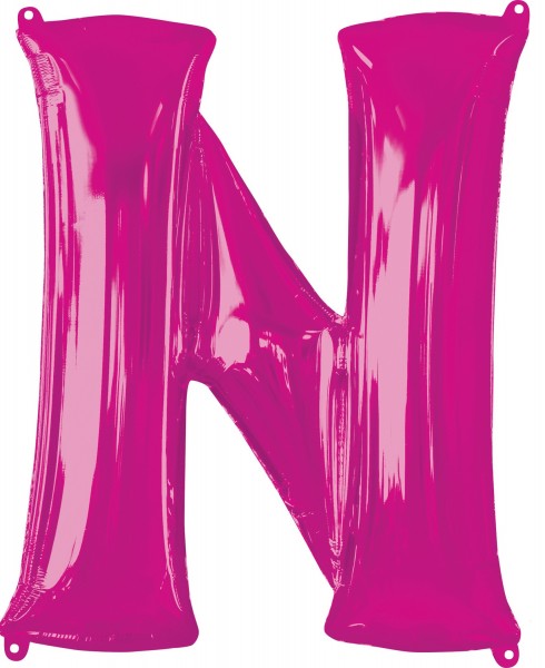 Balon foliowy litera N różowy XL 86cm