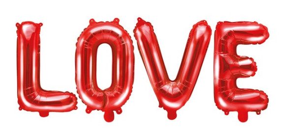 Foil balloon Love red 1.4mx 35cm
