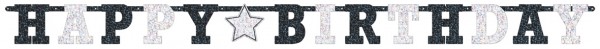 Guirlande Joyeux Anniversaire Scintillante Noir & Blanc 240cm 2