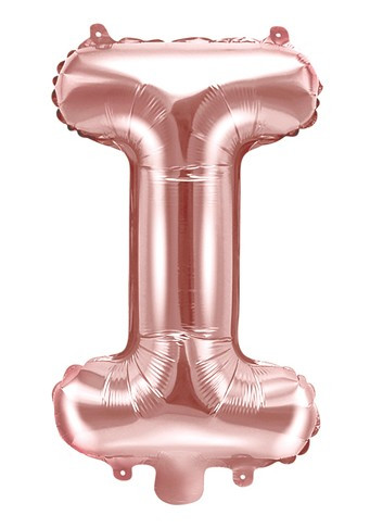 Folieballon letter I roségoud 35cm