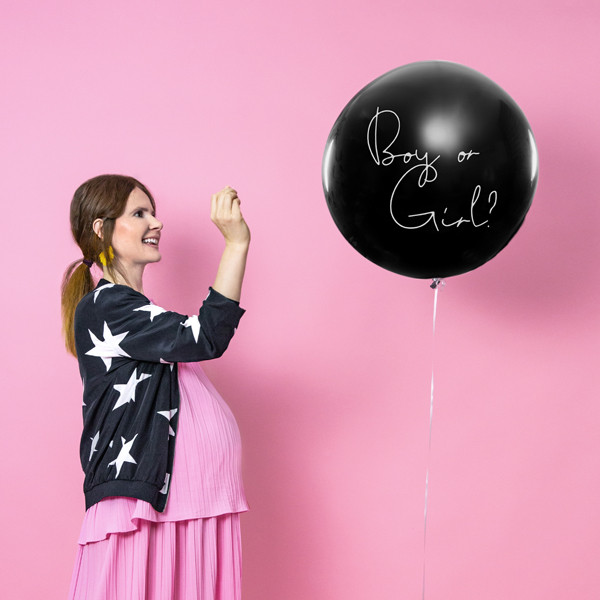 Jongen of meisje confetti ballon roze 1m