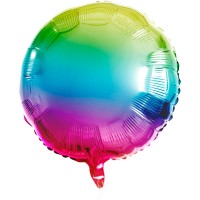 Round foil balloon rainbow 45cm