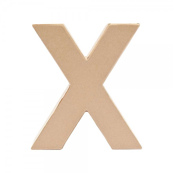 Bogstav X lavet af papirmasse 17,5 cm
