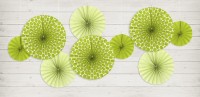 Oversigt: 3 mønstre blander papirrosetter æblegrøn