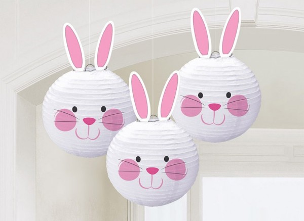 3 Easter bunny Schnuffel lanterns 24cm