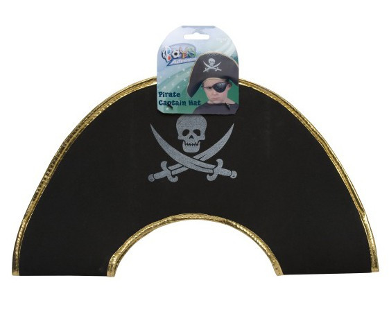 Cappello da pirata per bambini con bordo dorato
