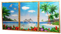 3 décors de scène de plage tropicale 85 x 67,3 cm