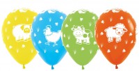 Vorschau: 5 bunte Bauernhof Ballons 30cm