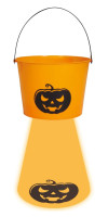Bucket dark pumpkin with light 20cm