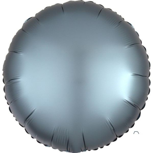 Shiny steel-blue Folienballon 43cm