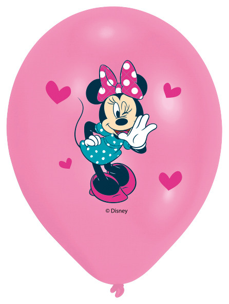 6 ballons roses Minnie Mouse 27,5 cm