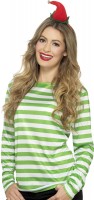 Voorvertoning: Gestreept shirt met lange mouwen groen-wit