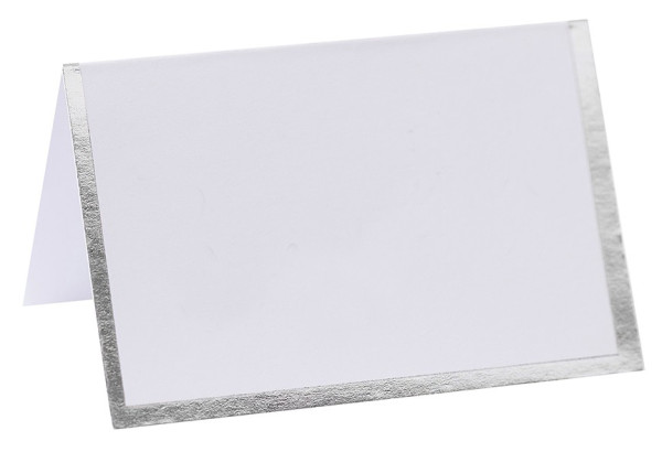 10 silver-framed place cards
