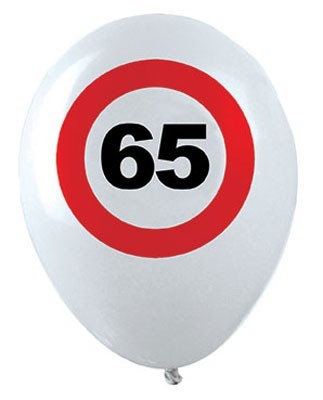 12 globos de látex cumpleaños de 65 zonas
