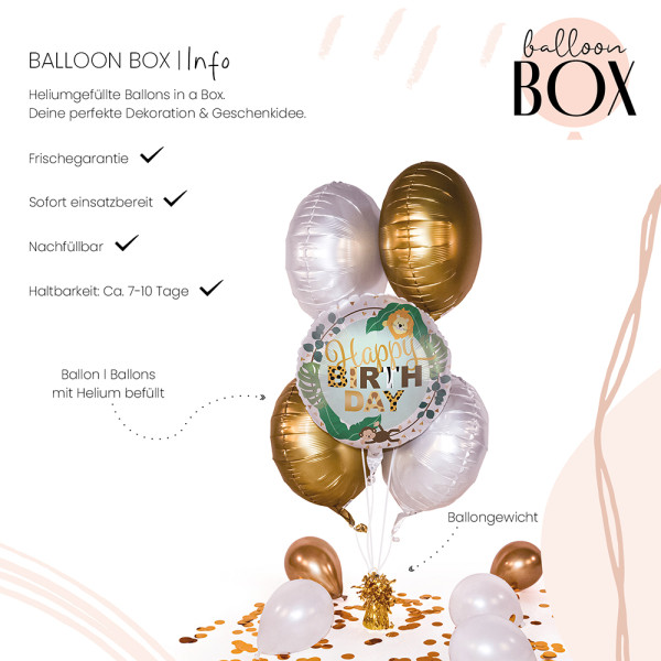 Heliumballon in der Box Jungle Friends Birthday 3