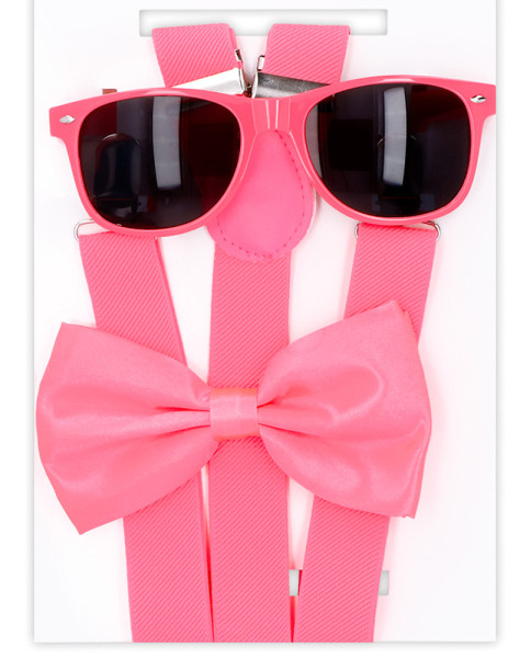 Party Set 3-teilig neon-pink 2