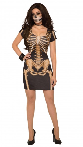 Robe femme Dia De Muertos à imprimé squelette