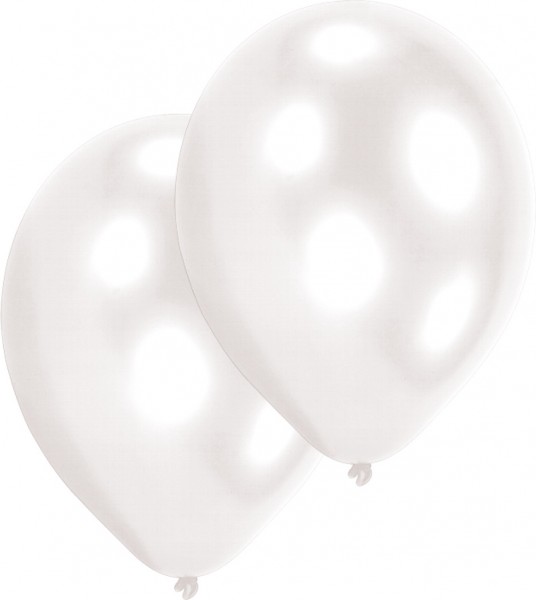 Sæt med 50 balloner hvid perlemor 27,5 cm