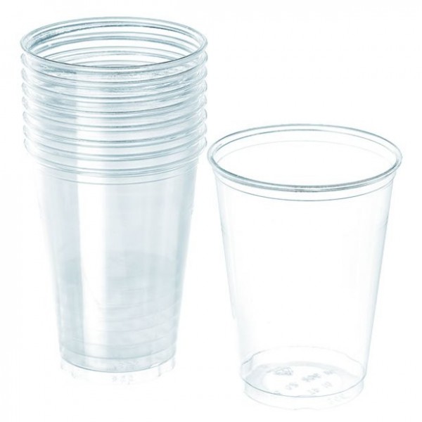 50 transparent plastic cups 355ml