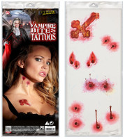 Vorschau: 6 Vampir Bissspuren Tattoos Motive 3,5-8cm