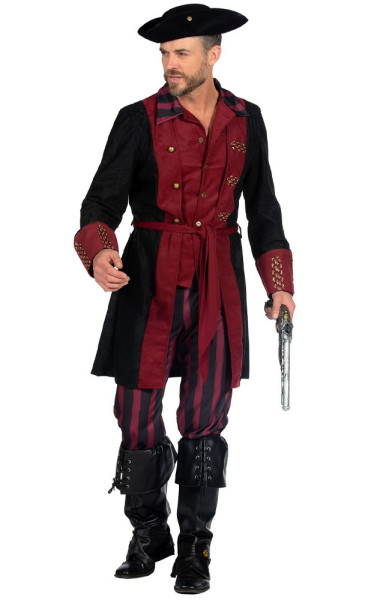 Burgundy pirate costume for men