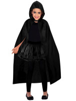 Black hooded cape for children