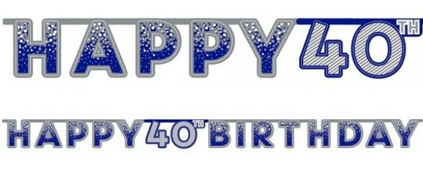 Sparkling Blue 40th Birthday Banner