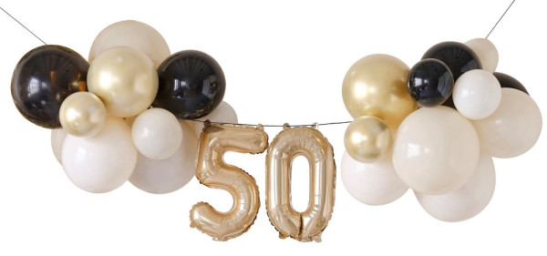 Elegant 50th birthday balloon garland XX-piece