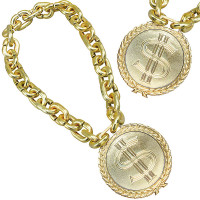 Golden XXL Dollar Rapper Necklace
