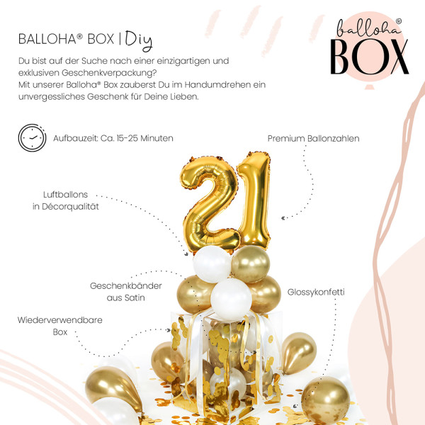 Balloha XL Geschenkbox DIY Gold Celebration 21 3
